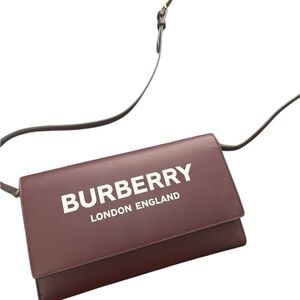 Burberry Maroon Leather Crossbody